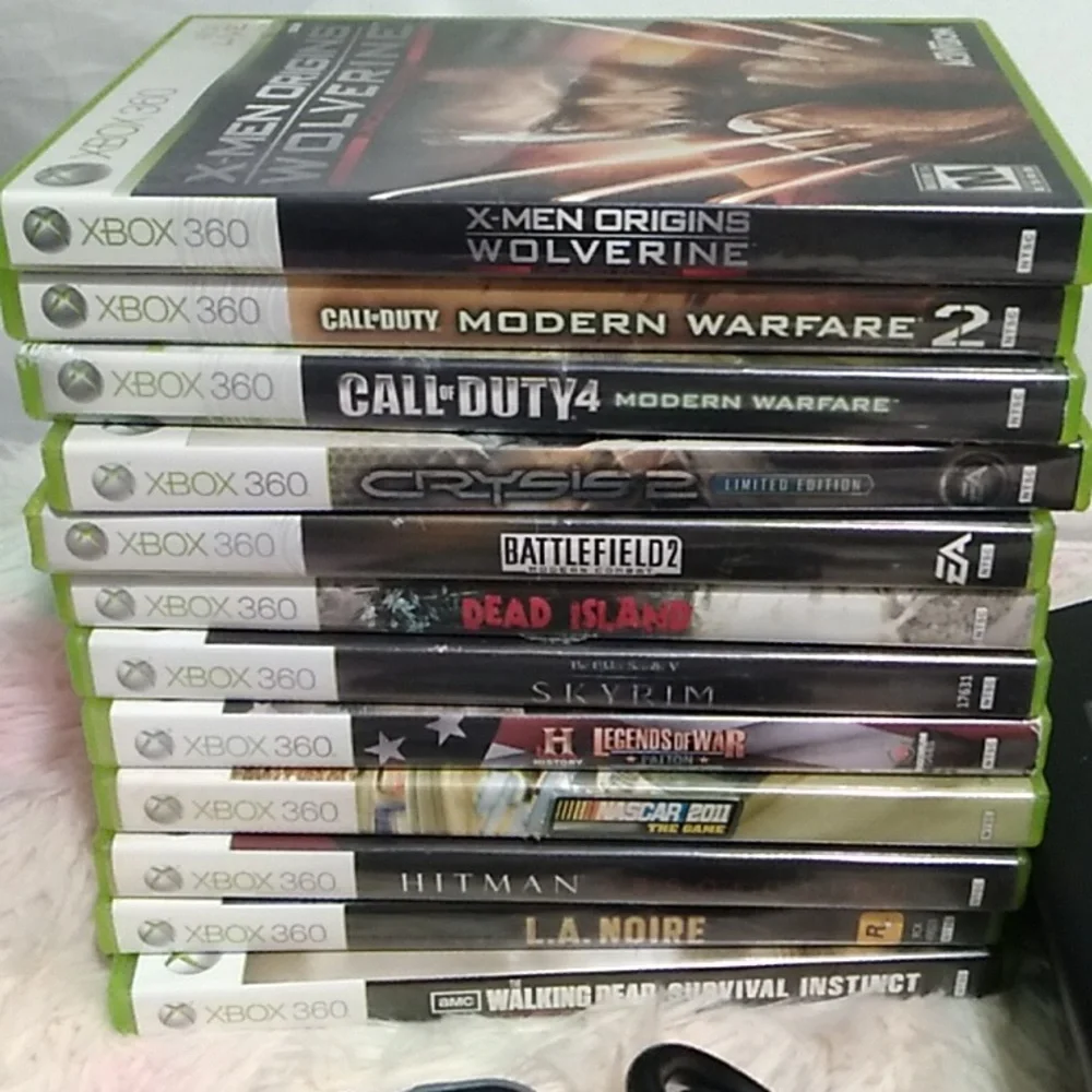 XBOX 360 Bundle W 12 Games & Everything You See In Pictures